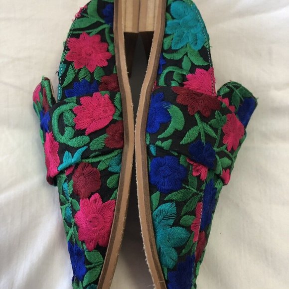 Free People At Ease Brocade Slip On Loafer Mule Floral Multi Color 6.5 - Picture 5 of 8